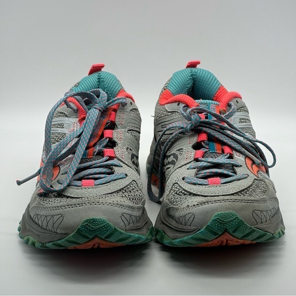 Saucony Excursion TR10 Gray & Coral Running Shoes - Picture 2 of 10